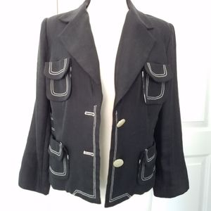 Tracy Reese New York Jacket Linen Black 10 with silk lining